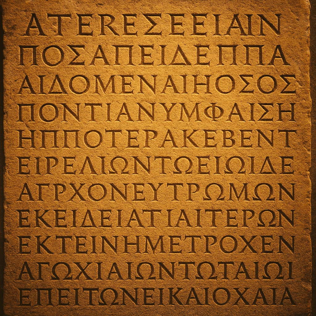 Ancient Greek inscription of elegiac poetry