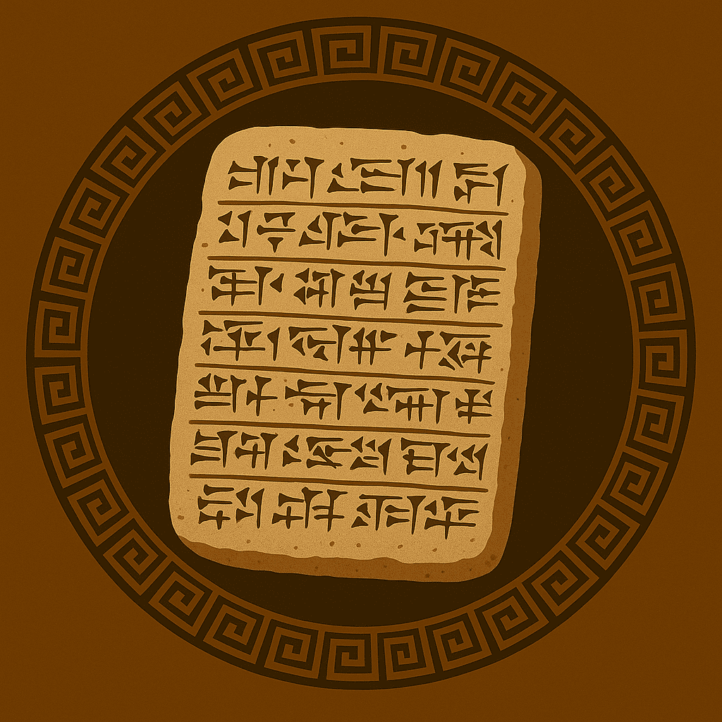 Ancient tablet inscribed with cuneiform script