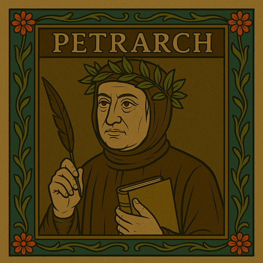 Portrait of Petrarch, the father of the sonnet